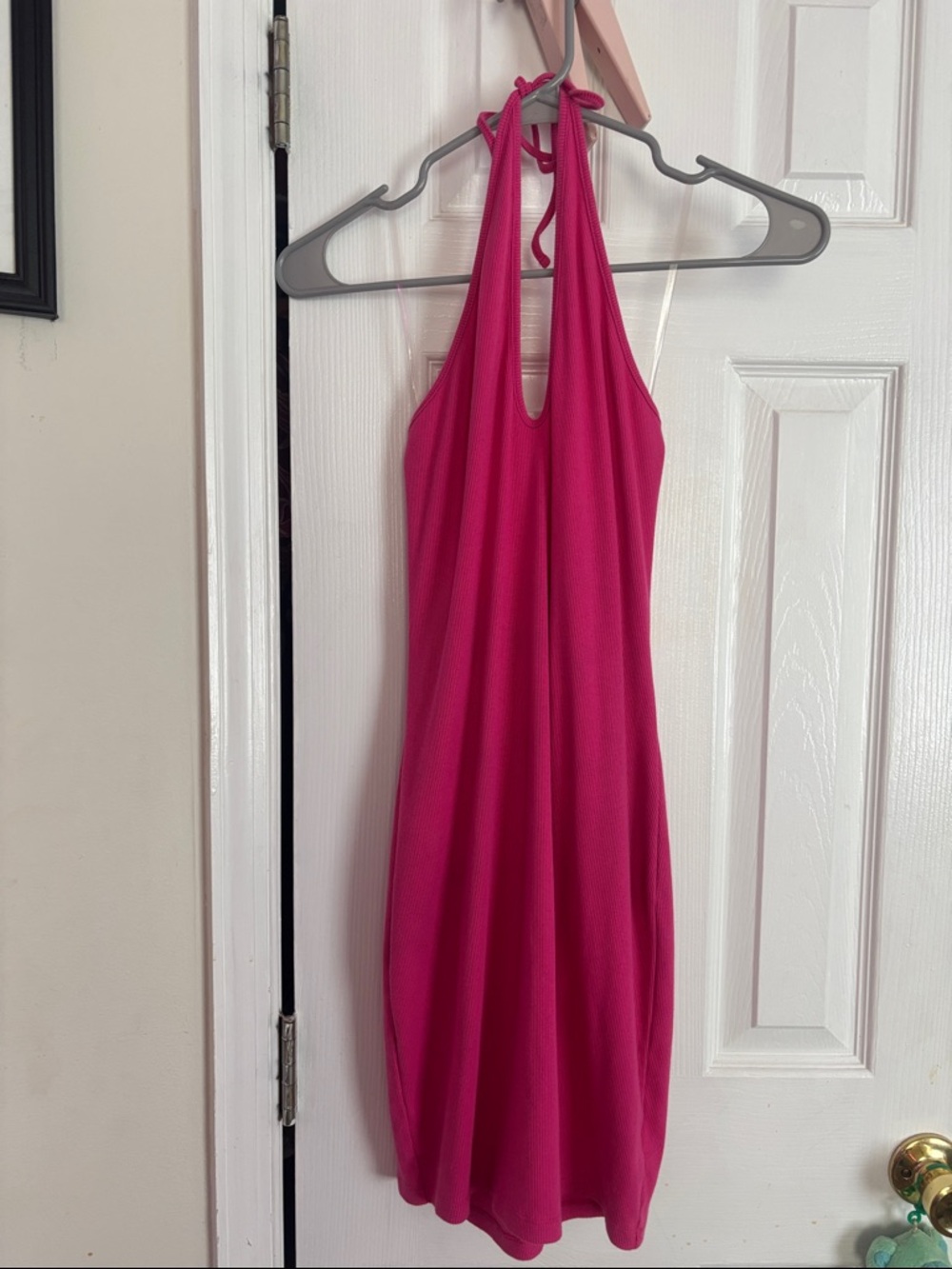 Wild Fable Hot Pink One-Shoulder Halter Dress